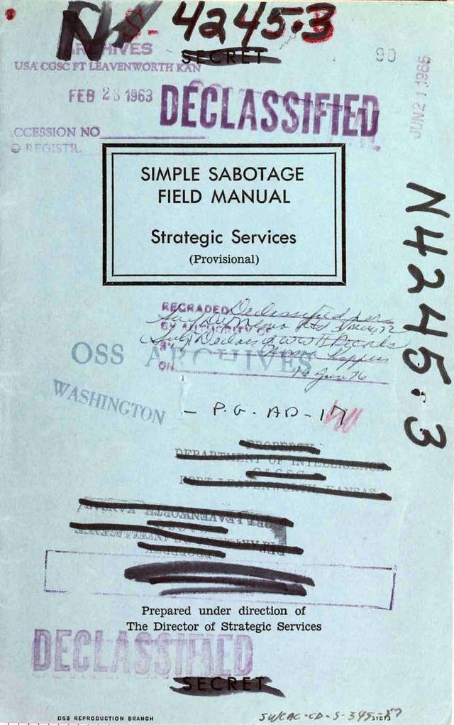Cover of Simple Sabotage Field Manual by United States Office of Strategic Services